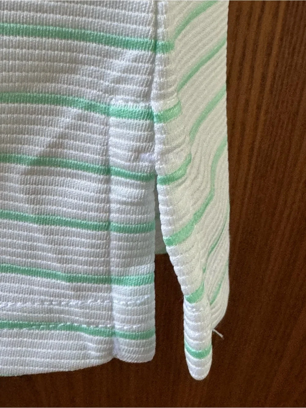 Pebble Beach Womens Collared Sleeveless Polo - Mint Green & White Stripes